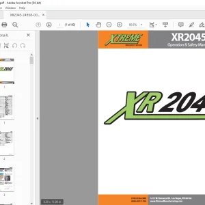 XTREME Telehandler XR2045 Operation & Safety Manual 24938-000-01 PDF