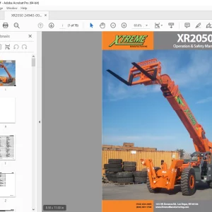 XTREME Telehandler XR2050 Operation & Safety Manual - PDF DOWNLOAD