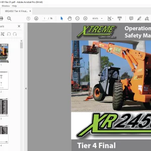 XTREME Telehandler XR2450 Tier 4 Final Operation & Safety Manual PDF