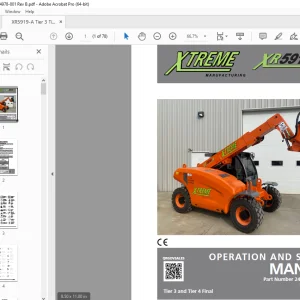 XTREME Telehandler XR5919-A Operation & Safety Manual PDF