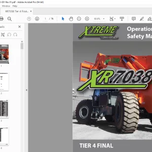 XTREME Telehandler XR7038 Tier 4 Final Operation & Safety Manual PDF