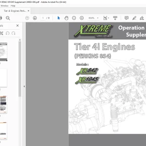 XTREME Telehandler XR842 XR1045 Tier 4i Engines (PERKINS 854) Operation Manual PDF