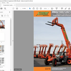 XTREME Telehandler XR842/1045/1245/1254/1534 Operation & Safety Manual Supplement PDF