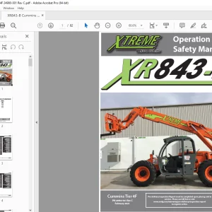 XTREME Telehandler XR843-B Cummins Tier 4F Operation & Safety Manual PDF