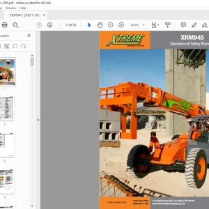 XTREME Telehandler XRM945 Operation & Safety Manual 24901-000 PDF