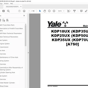 Yale Forklift 7S0 (KDP35UX, KDP50UX, KDP70UX) Service Manual PDF