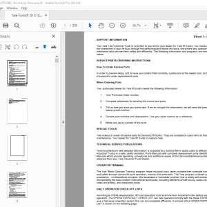 Yale Forklift 810 (GPGLP030BF) Workshop Manual – PDF DOWNLOAD
