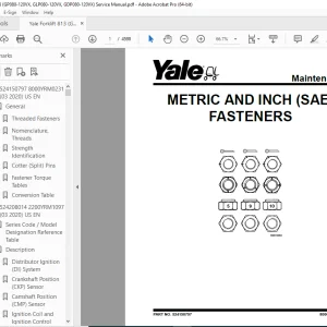 Yale Forklift 813 (GP080-120VX, GLP080-120VX, GDP080-120VX) Service Manual PDF