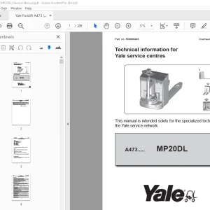 Yale Forklift A473 (MP20DL) Service Manual - PDF DOWNLOAD