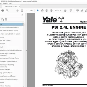 Yale Forklift A7S1 (GP GLP GDP040 20UX) Service Manual - PDF DOWNLOAD