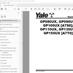 Yale Forklift A7S6 (GP080UX, GP090UX, GP100UX) Service Manual PDF