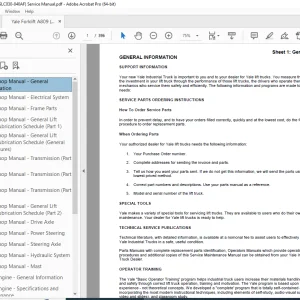 Yale Forklift A809 (GC_GLC030-040AF) Service Manual - PDF DOWNLOAD