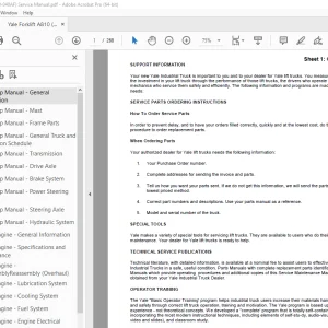 Yale Forklift A810 (GDP030-040AF) Service Manual – PDF DOWNLOAD
