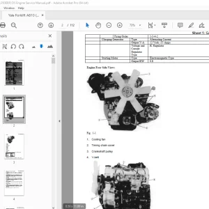 Yale Forklift A810 (GPGLP030BF) D5 Engine Service Manual – PDF DOWNLOAD