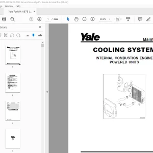 Yale Forklift A875 (GDP050-060TG) 02.2023 Service Manual – PDF DOWNLOAD