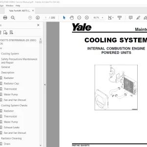 Yale Forklift A875 (GPGLP040-050RG) Service Manual – PDF DOWNLOAD