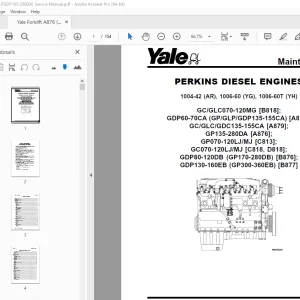 Yale Forklift A876 (GLPGDP165-280DA) Service Manual – PDF DOWNLOAD