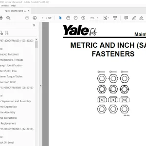 Yale Forklift A894 (MPW065E) Service Manual - PDF DOWNLOAD