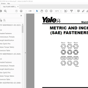 Yale Forklift A895 (MSW020_025E) Service Manual - PDF DOWNLOAD