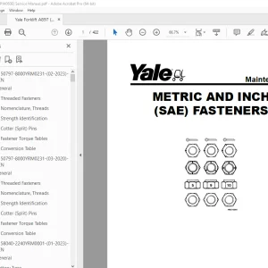 Yale Forklift A897 (MPW060E) Service Manual - PDF DOWNLOAD