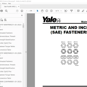Yale Forklift A902 (MTR005-E) Service Manual - PDF DOWNLOAD