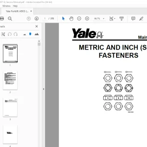 Yale Forklift A903 (MTR007-E) Service Manual - PDF DOWNLOAD