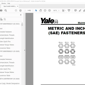 Yale Forklift A909 (GDPGLP80-90VX, GDPGLP80VX9 Europe) Service Manual PDF