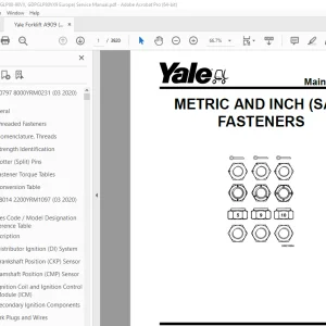 Yale Forklift A909 (GDPGLP80-90VX, GDPGLP80VX9 Europe) Service Manual PDF