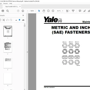 Yale Forklift A910 (GC_GLC040-GLC070VX) Service Manual - PDF DOWNLOAD