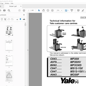 Yale Forklift A943 (MO20F) Service Manual - PDF DOWNLOAD
