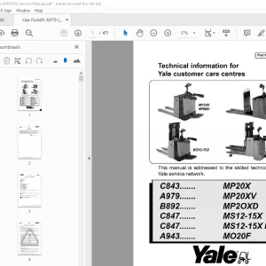 Yale Forklift A979 (MP20XV) Service Manual - PDF DOWNLOAD
