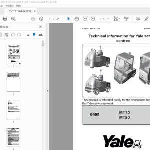 Yale Forklift A989 (MT70 - MT80) Service Manual - PDF DOWNLOAD