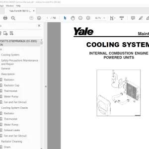 Yale Forklift B810 (GPGLP030-040AF) Service Manual - PDF DOWNLOAD