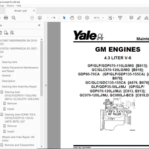 Yale Forklift B813 (GDP LG) Service Manual - PDF DOWNLOAD