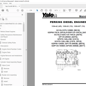 Yale Forklift B818 (GC_LG) Service Manual – PDF DOWNLOAD