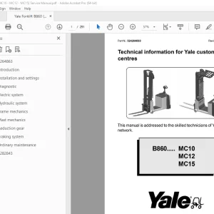 Yale Forklift B860 (MC10 - MC12 - MC15) Service Manual - PDF DOWNLOAD