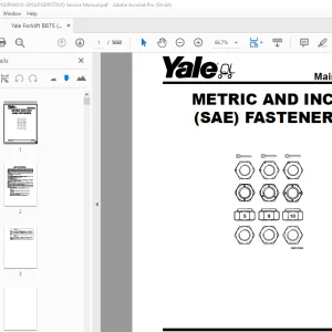 Yale Forklift B875 (GPGLPGDP040VX-GPGLPGDP070VX) Service Manual PDF