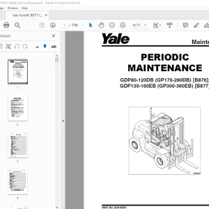 Yale Forklift B877 (GDP300-360EB) Service Manual - PDF DOWNLOAD