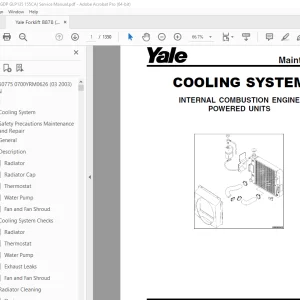 Yale Forklift B878 (GP GDP GLP135 155CA) Service Manual - PDF DOWNLOAD