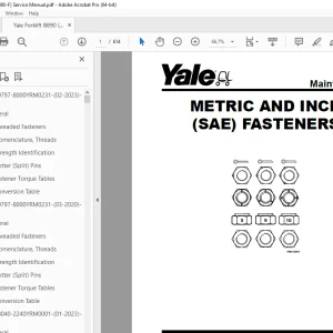 Yale Forklift B890 (MPE080-F) Service Manual - PDF DOWNLOAD