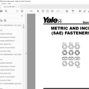 Yale Forklift B891 (MPW080) Service Manual - PDF DOWNLOAD