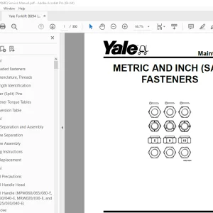 Yale Forklift B894 (MPW064E) Service Manual - PDF DOWNLOAD