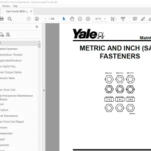 Yale Forklift B895 (MSW025_030-F) Service Manual - PDF DOWNLOAD