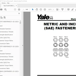 Yale Forklift B903 (MTR007-F) Service Manual - PDF DOWNLOAD