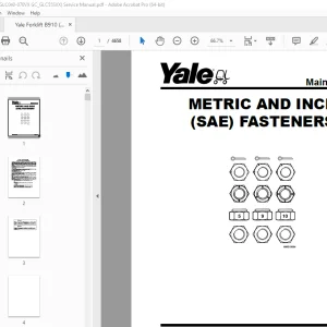 Yale Forklift B910 (GC_GLC040-070VX GC_GLC55SVX) Service Manual PDF