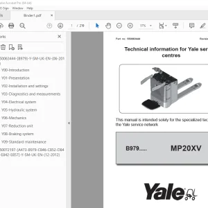 Yale Forklift B979 (MP20XV) Service Manual - PDF DOWNLOAD