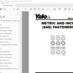 Yale Forklift C287 (MPE060VH, MVP080VH) Service Manual PDF
