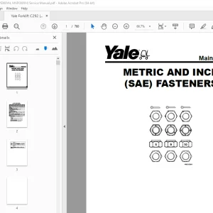 Yale Forklift C292 (MPE060VH, MVP080VH) Service Manual - PDF DOWNLOAD