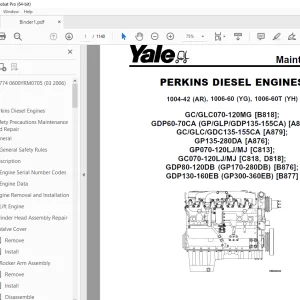 Yale Forklift C813 (GDP070-090LJ; GDP100-120MJ) Service Manual PDF