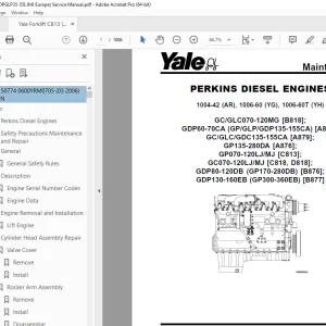 Yale Forklift C813 (GDPGLP35-55LJMJ Europe) Service Manual - PDF DOWNLOAD